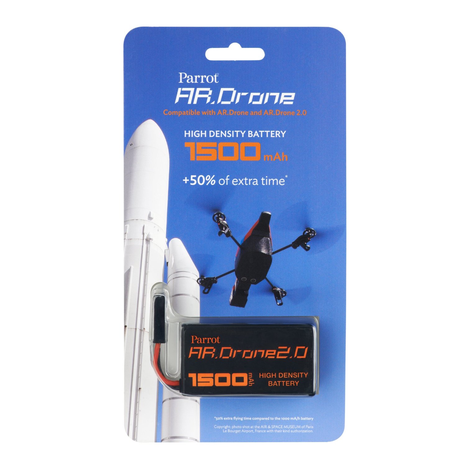 Parrot PF070056AA AR.DRONE 2.0 1500mAh LiPo Battery - Retail Packaging - black